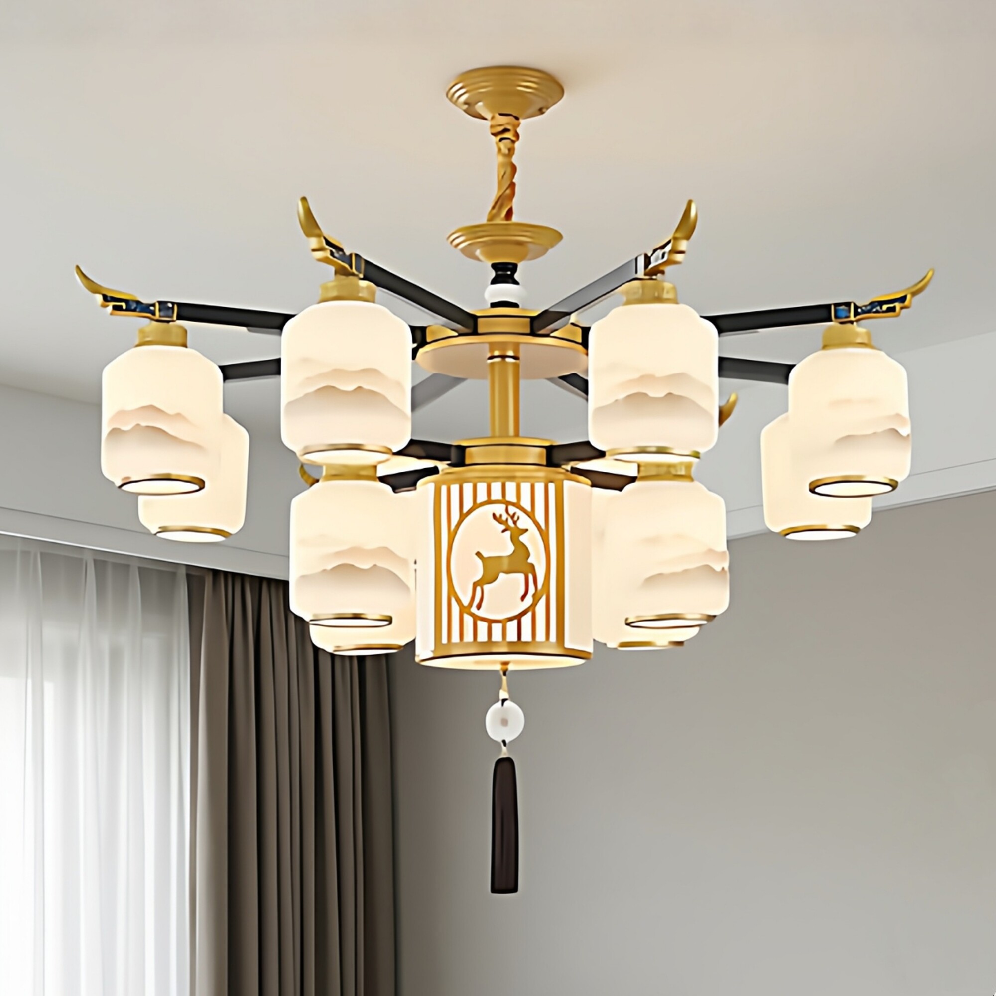 新中式吊灯客厅灯中国风饭店餐厅包厢禅意复古大气灯具2026年新款