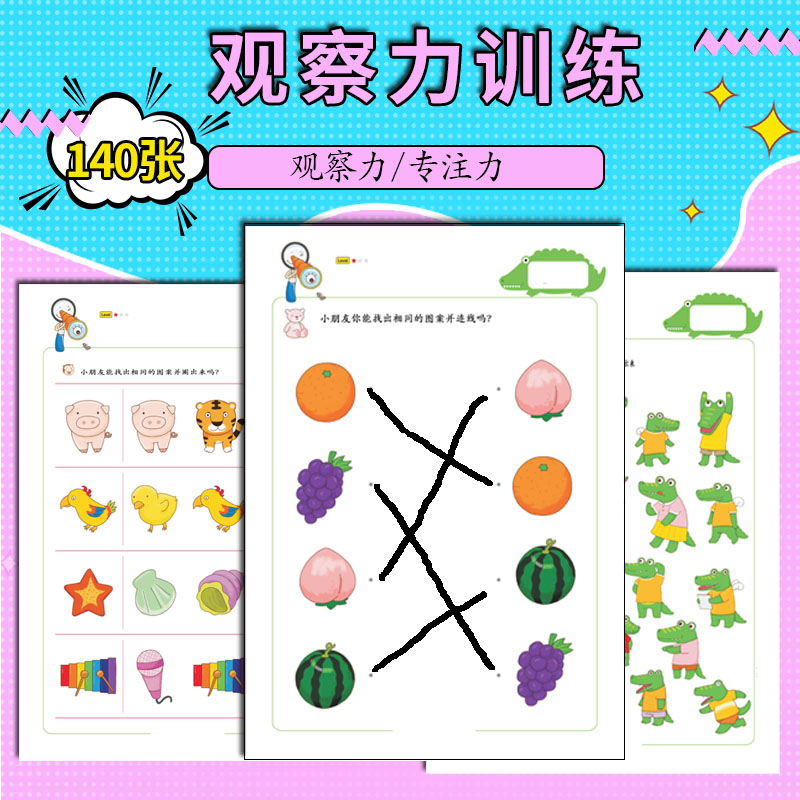 幼儿园观察力找相同配对游戏玩具