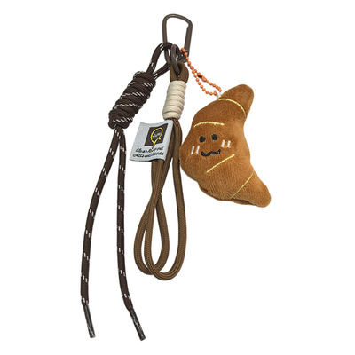 创意牛角包毛绒挂件卡通钥匙扣个性背包挂饰潮玩包挂