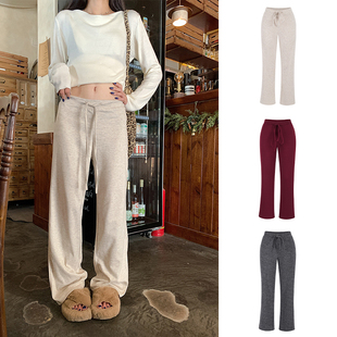 韩东大门时尚舒适新品潮流女装系带垂垂裤直筒休闲裤人丝松弛长裤