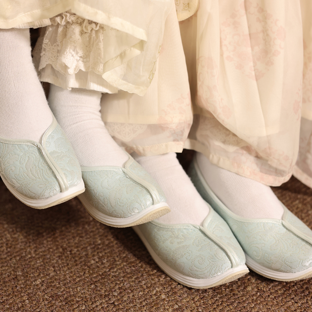 江南朱记宝宝汉服鞋亲子款女童汉服鞋子唐宋明古风搭配马面鞋
