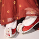 加绒汉服鞋 子女婚鞋 贺岁版 冬季 花隐 保暖鞋 过年新年绣花鞋 平底