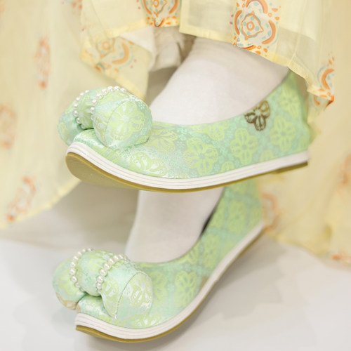 六百万堂x江南朱记联名【小金龙】汉服鞋千层底小枕头平跟云头鞋