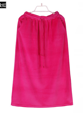 简约2025年春秋季新款0939中腰天鹅绒半身裙显瘦女纯色宽松长裙子