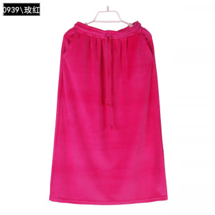 简约2025年春秋季新款0939中腰天鹅绒半身裙显瘦女纯色宽松长裙子