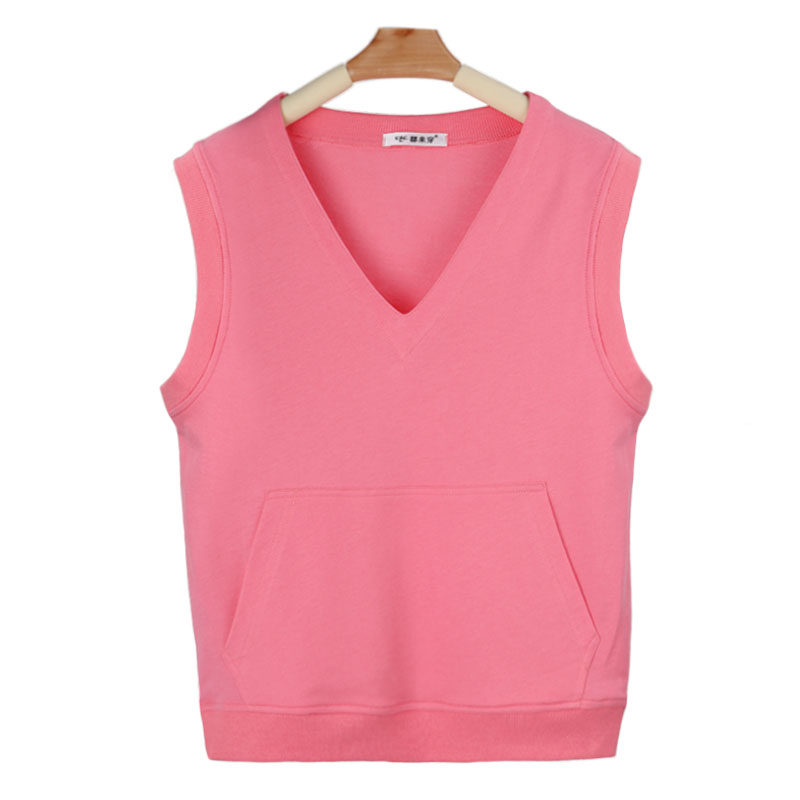 V领修身2025春装马甲女短款纯棉针织背心套头卫衣坎肩休闲宽松薄