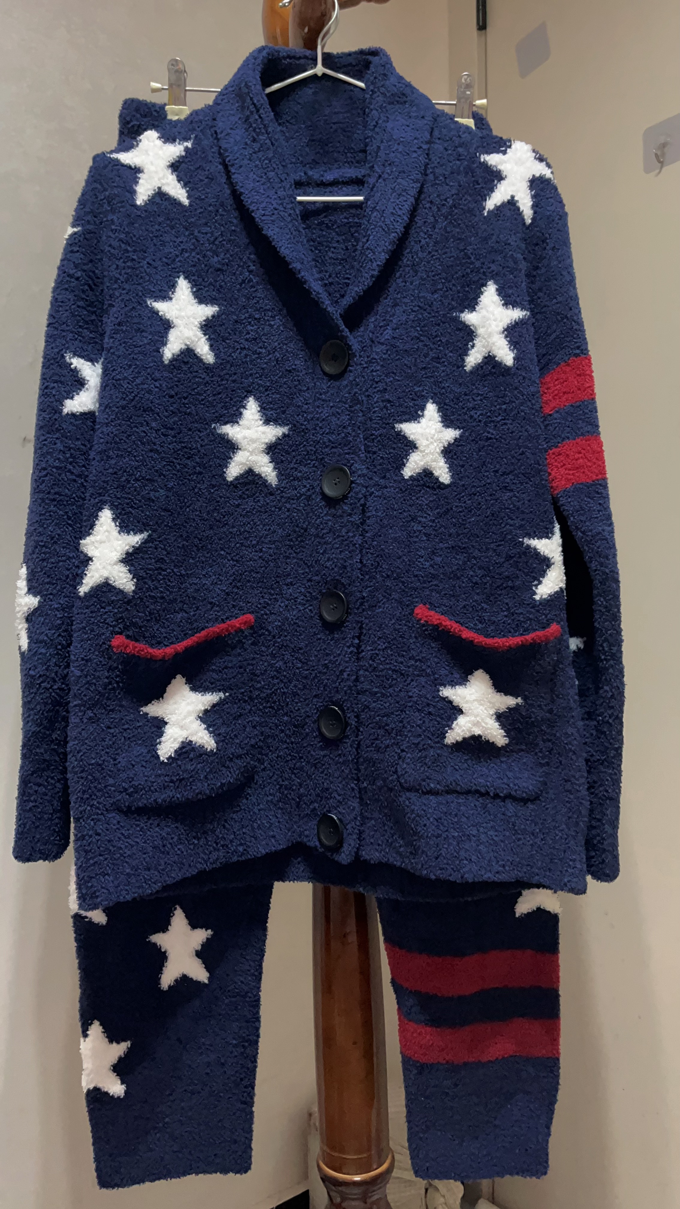 26新春女士半边绒睡衣秋冬软绵睡衣/家居服套装