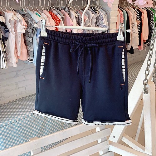 实体店 男童 中大童 夏季 纯棉 条纹口袋 拼接 休闲 短裤 k219