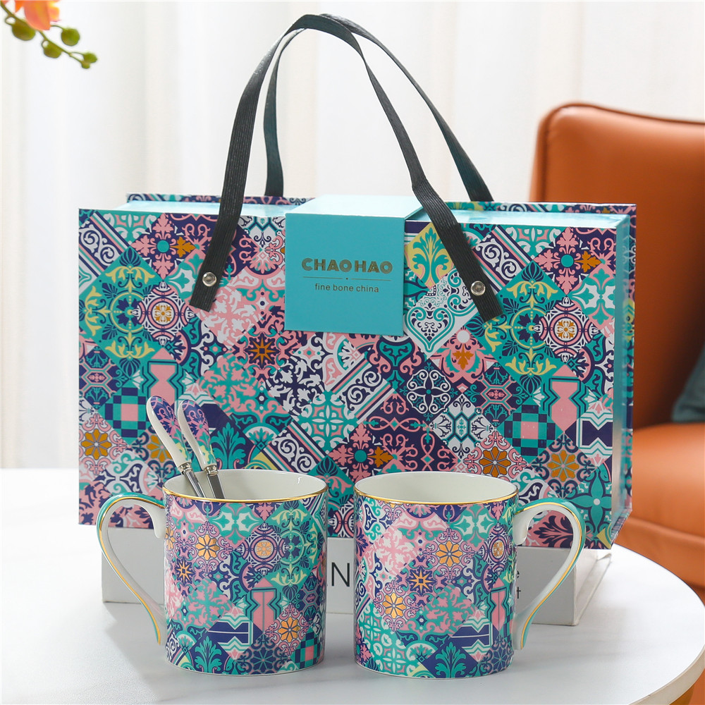 潮豪骨瓷摩洛哥送礼礼盒装马克杯