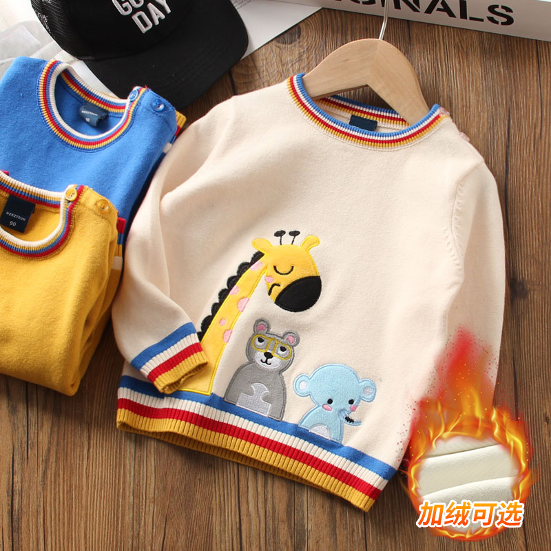 宝宝毛衣春秋新款卡通针织衫洋气