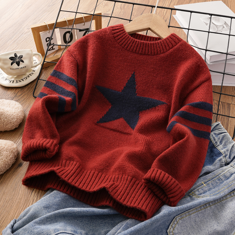 儿童毛衣韩版百搭男童字母毛衣
