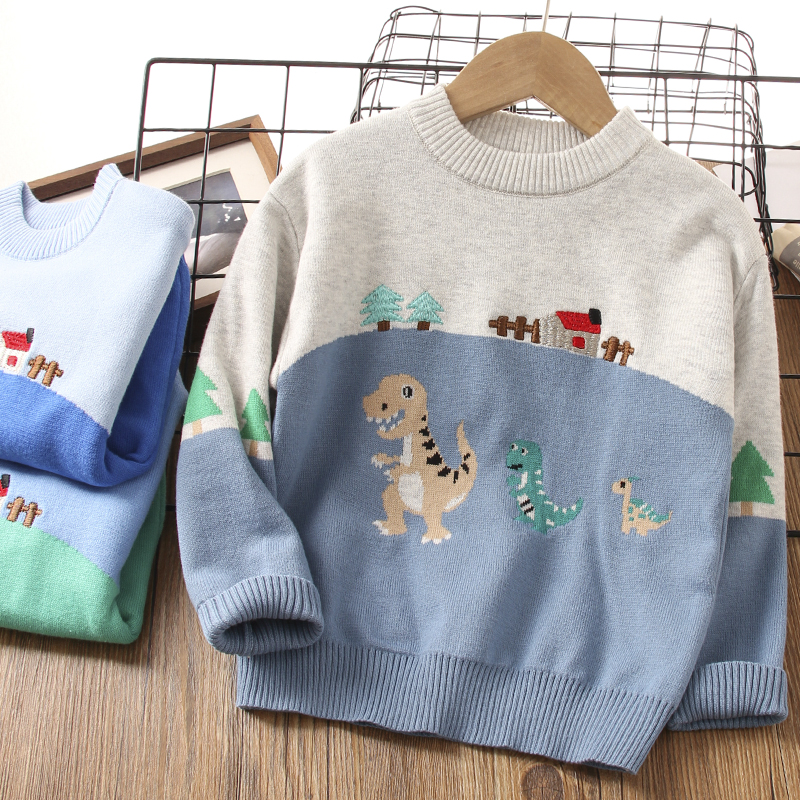 男童韩版针织衫春秋纯棉套头毛衣