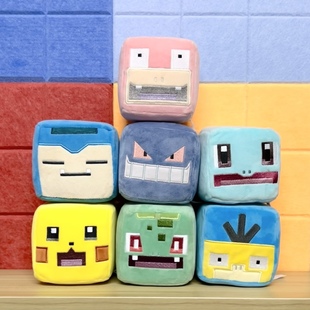 神奇宝贝宠物小精灵口袋怪毛绒方可梦9厘米正方摆件毛绒海绵玩具