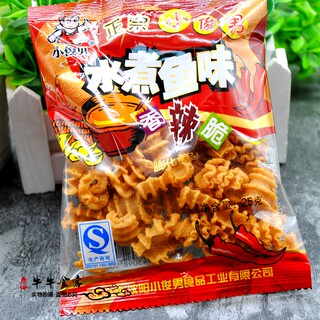 小俊男麻辣水煮鱼味香辣脆约75g*10袋儿时怀旧膨化零食小吃锅巴