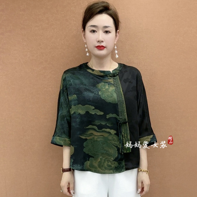 高品质！加肥加大码香云纱上衣女