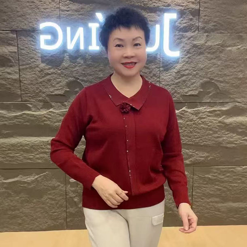 新款洋气方领显瘦纯色烫钻一朵贴花长袖短款女装焦麻针织衫衣上衣,女装/女士精品,毛针织衫,淘宝优惠券,粉丝福利购,淘宝优惠卷