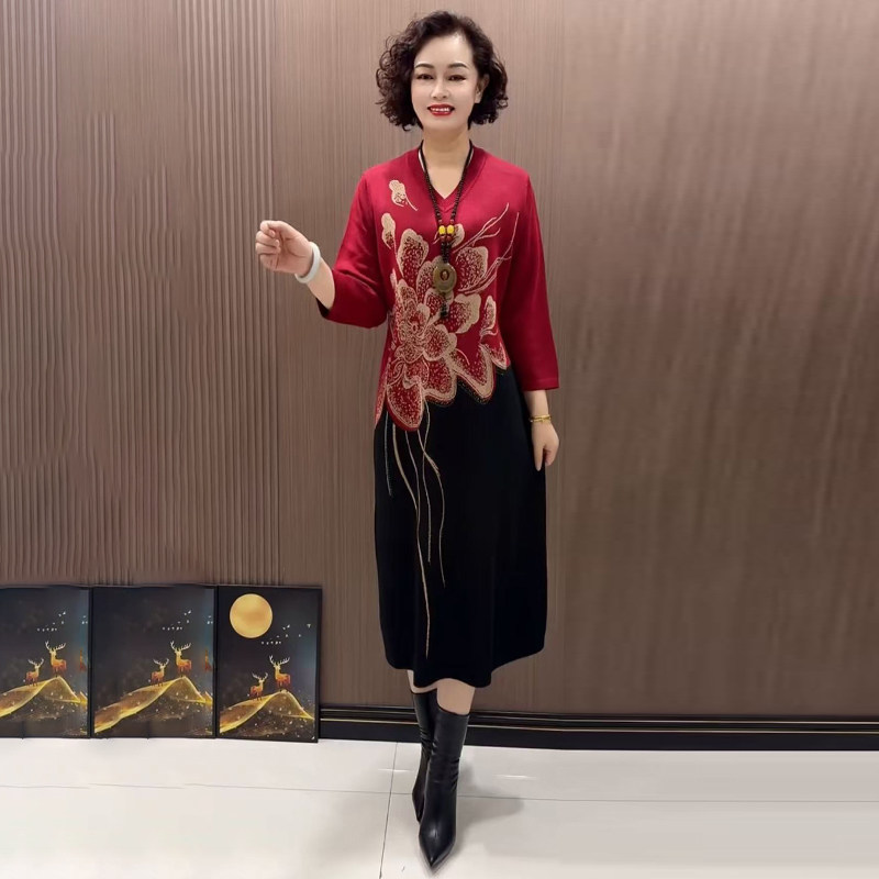 高品质！欧货大版提花针织连衣裙