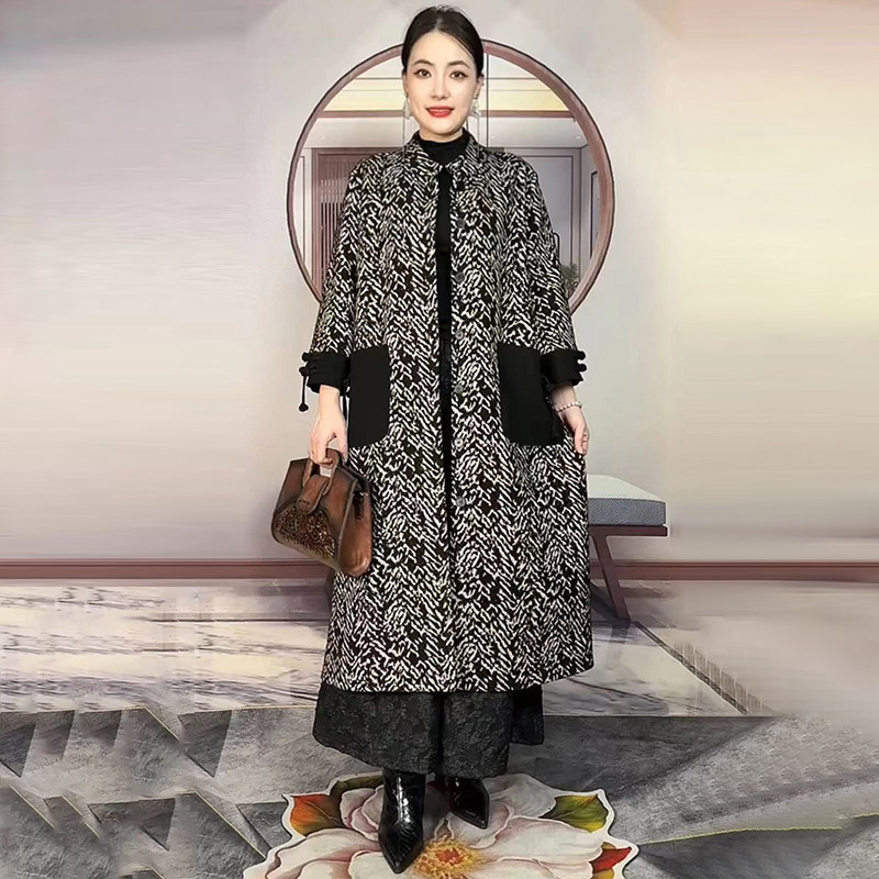 阔太太秋冬新款长款羊毛大衣外套气质减龄宽松中老年妈妈过膝风衣,女装/女士精品,风衣,淘宝优惠券,粉丝福利购,淘宝优惠卷