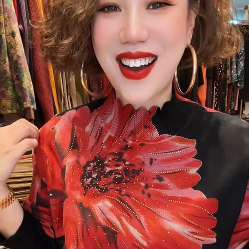 高品质！定位大花半高领针织衫