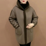 胖妈妈秋冬装保暖大衣加肥加大码宽松休闲中长款双面羊绒加厚外套