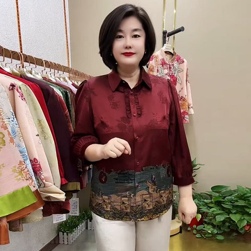 高品质！新中式国风真丝妈妈开衫