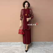 时尚 外套背心裙两件套 显瘦西装 气质优雅褶皱连衣裙套装 春夏新大码