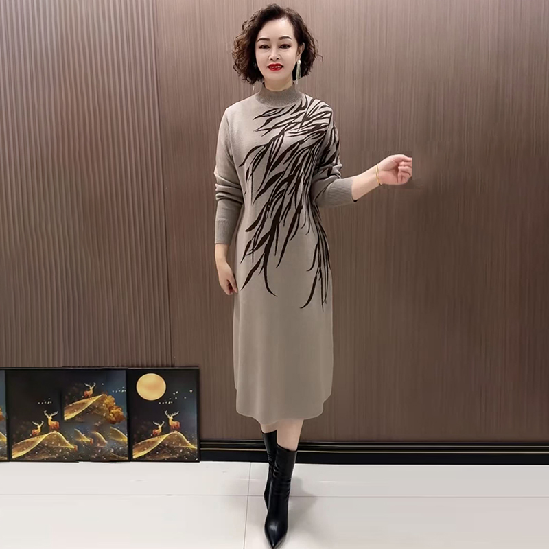 高品质！气质妈妈针织减龄毛衣裙