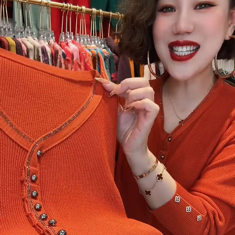 高品质!中年妈妈焦麻上衣打底衫