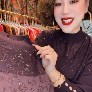 时尚 中年妈妈秋冬装 高贵针织小衫 2026新款 打底毛衣 洋气中老年女装