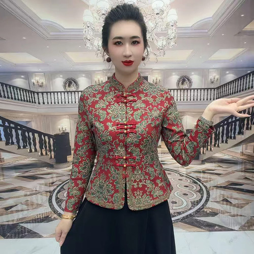 高品质！新中式国风加绒妈妈开衫