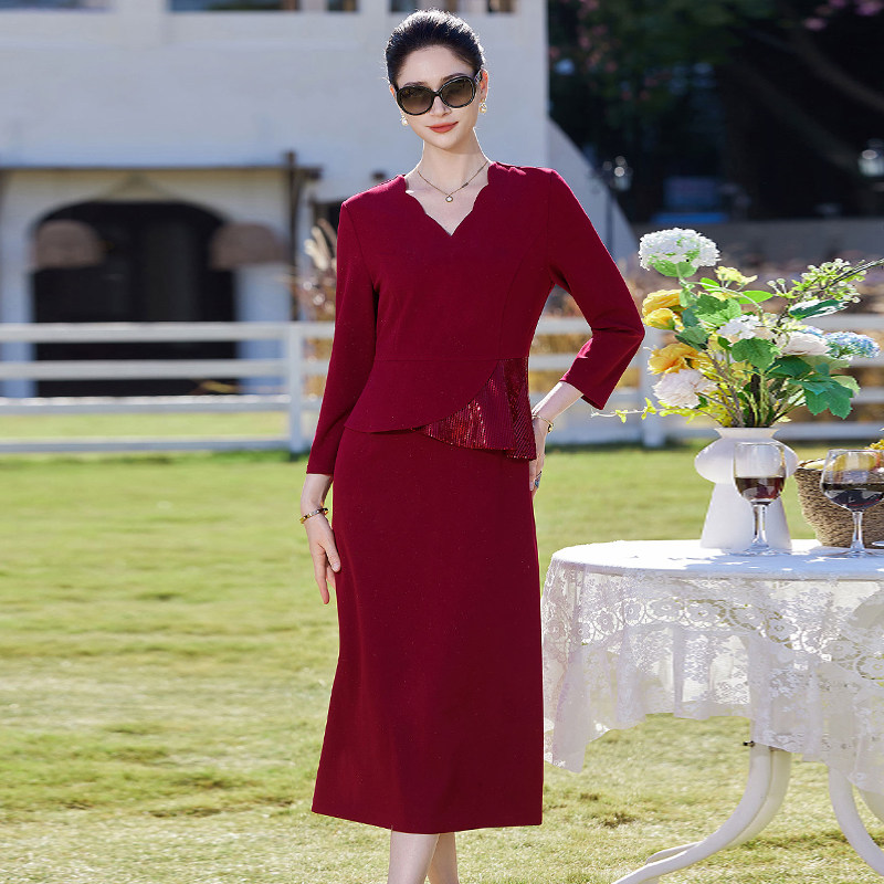 典云间喜婆婆婚宴礼服连衣裙