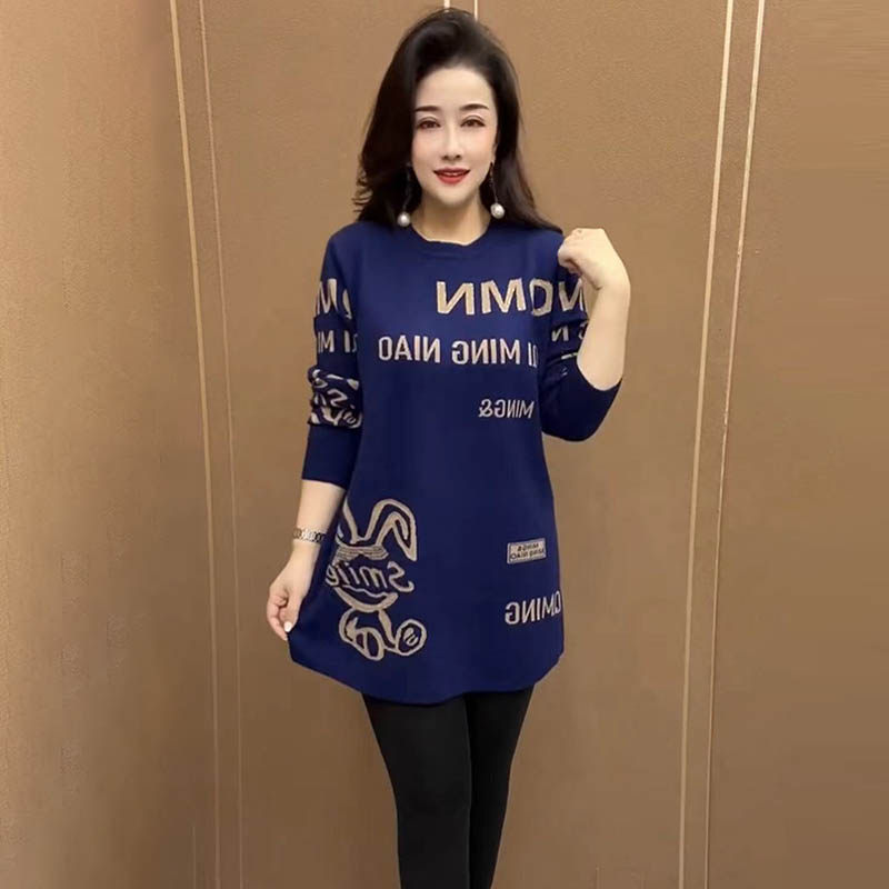 秋冬妈妈针织打底裙中长款毛衣女