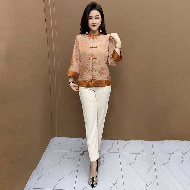高品质！新中式国风妈妈真丝开衫