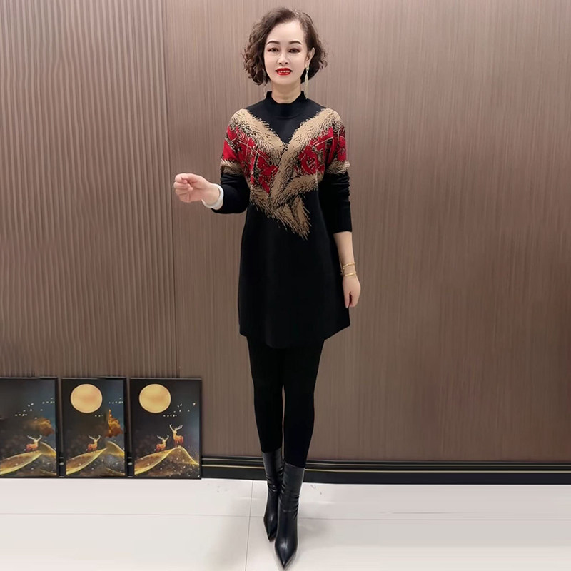 高品质！气质妈妈中长款针织衫