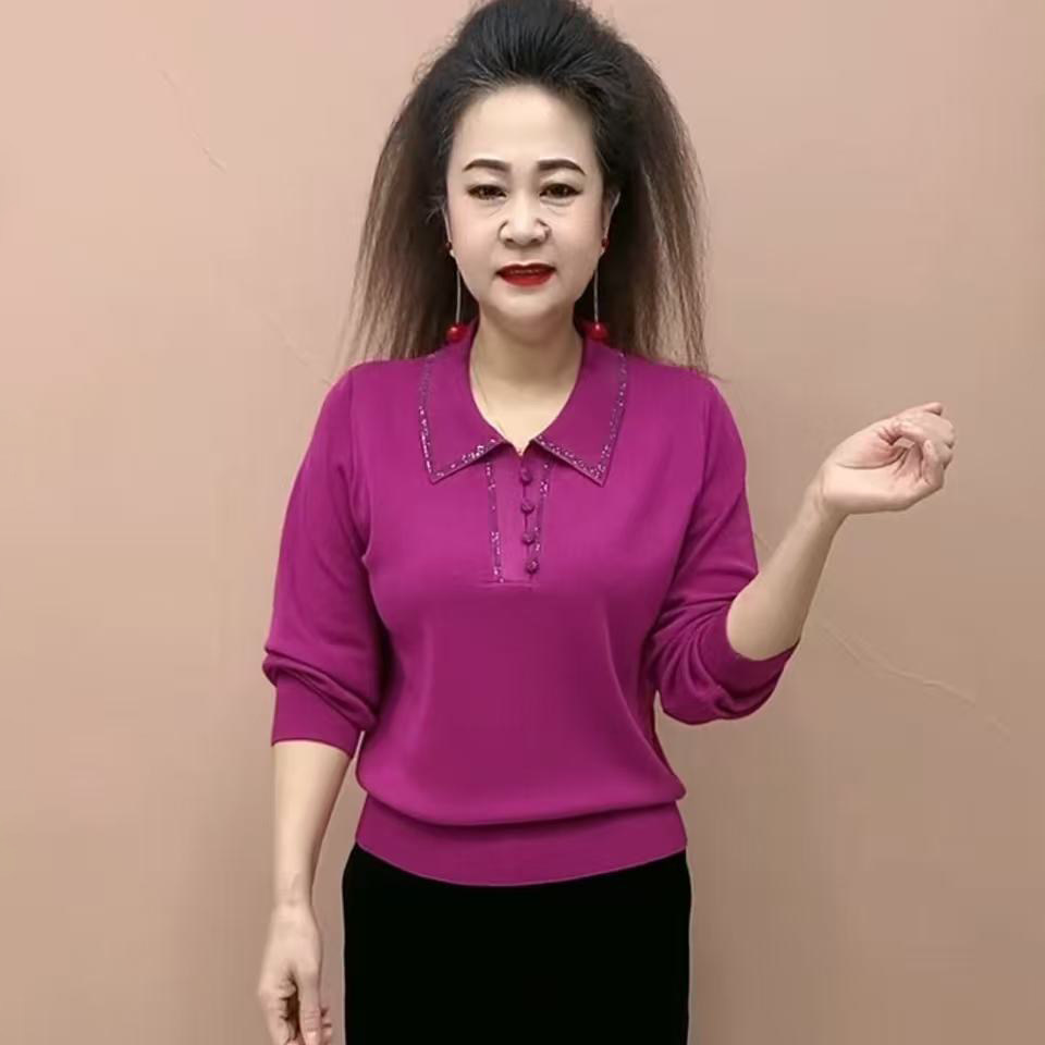 高品质!冰丝翻领百搭针织衫上衣