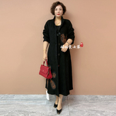 新款 中老年妈妈装 时尚 高档秋季 减龄长款 大衣宽松显瘦气质风衣外套