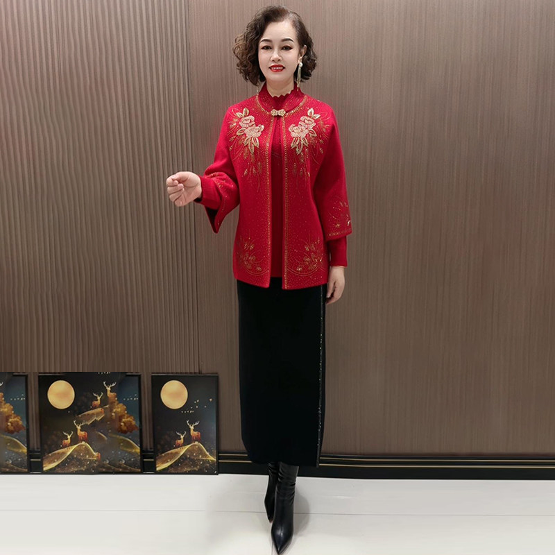 高品质!喜婆婆婚宴针织两件套