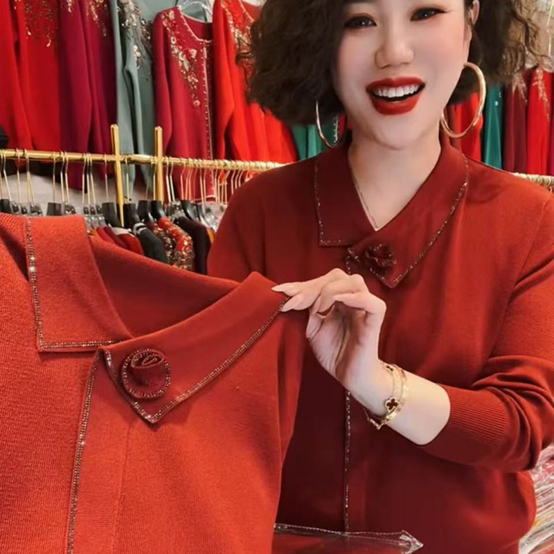 高品质!中年妈妈洋气减龄针织衫