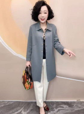高品质！空气棉中长妈妈风衣外套