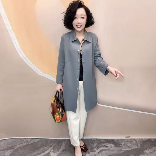 高品质！空气棉中长妈妈风衣外套