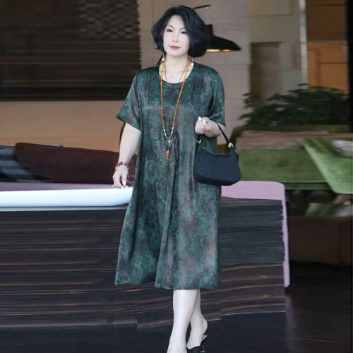高品质！大码200斤复古妈妈长裙