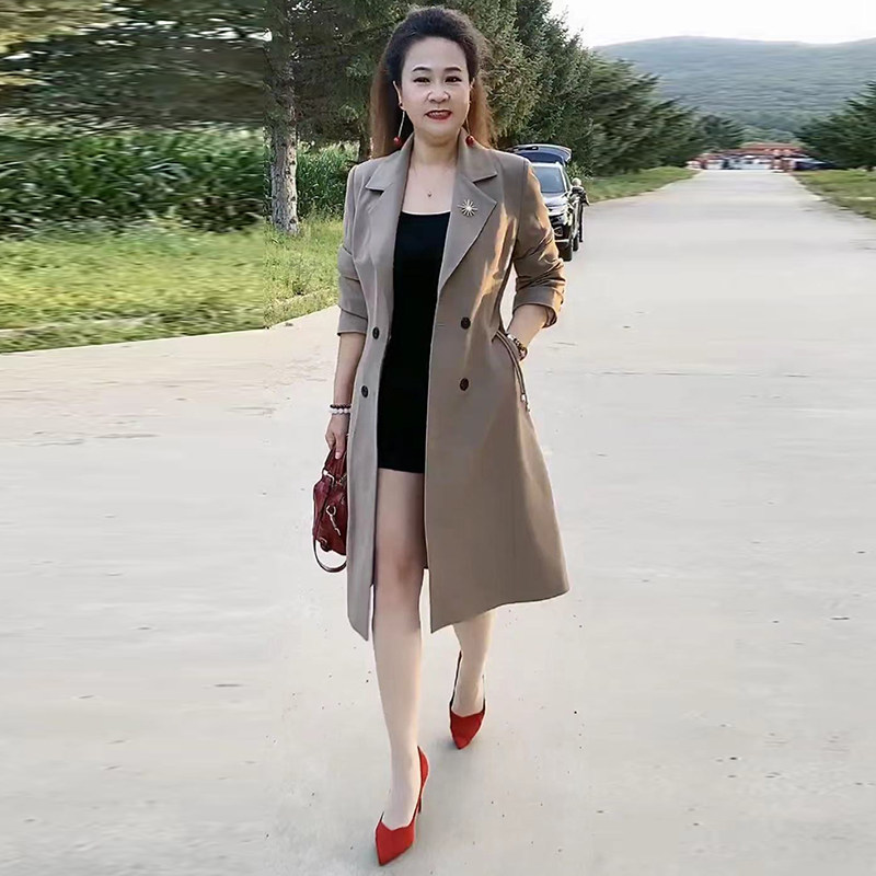 中长款风衣女气质妈妈长款外套