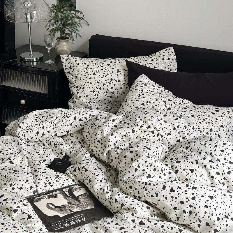 ins简约小黑点点全棉床上四件套