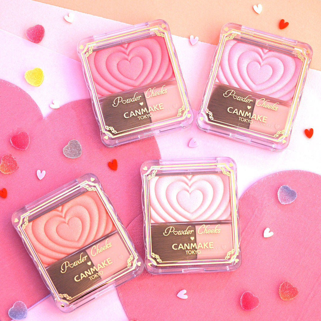 日本CANMAKE井田砍妹爱心腮红单色自然光泽高光小巧camake便携p05