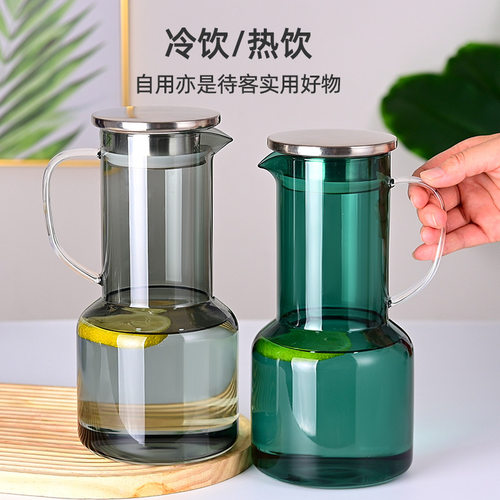 简约北欧风高硼硅玻璃冷水壶带盖