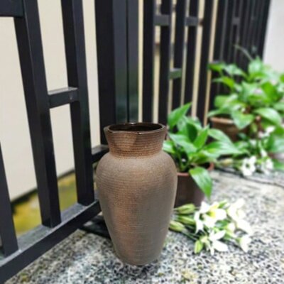 复古陶瓷花盆厂家批发做旧粗陶大花瓶干花插花水培摆件老式土陶罐