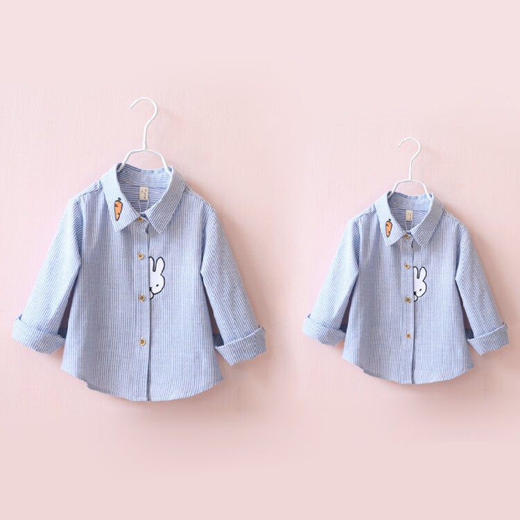 Chemise fille à manche longue en coton - Ref 2084813 Image 1