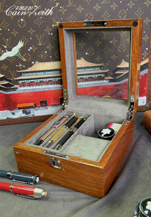 实木花梨木钢笔收纳盒笔盒墨水存储盒名笔收藏盒钢笔托盘墨囊盒