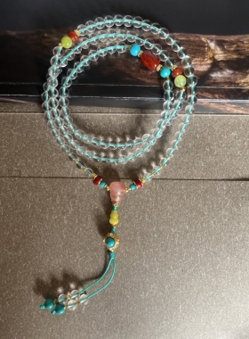 【西藏极乐寺出品】108颗白水晶金刚萨埵念珠藏式念珠原创