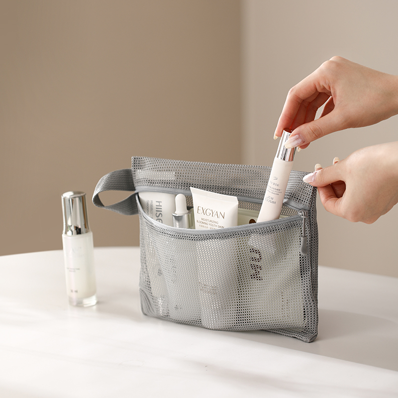 洗漱包外出便携化妆包网纱收纳袋